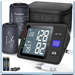 Blood Pressure Machine Upper Arm, 2 Size Cuffs M/L And XL, Medium/Large/401-lb